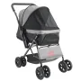 Pet Stroller, 44 lbs Weight Capacity, Foldable Dog Stroller Cart, 4 Wheels Cats Stroller with Mesh Windows & Revrsible Handle, P