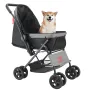 Pet Stroller, 44 lbs Weight Capacity, Foldable Dog Stroller Cart, 4 Wheels Cats Stroller with Mesh Windows & Revrsible Handle, P