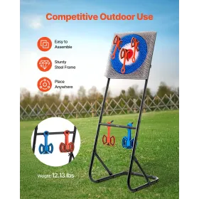 Axe Throwing Game, Plastic Bristle Target with 8 Throwing Axes Set, Foldable Steel Frame, Easy to Store, Stable Placement for In