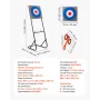 Axe Throwing Game, Plastic Bristle Target with 8 Throwing Axes Set, Foldable Steel Frame, Easy to Store, Stable Placement for In