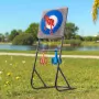 Axe Throwing Game, Plastic Bristle Target with 8 Throwing Axes Set, Foldable Steel Frame, Easy to Store, Stable Placement for In