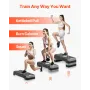 VEVOR Aerobic Exercise Step Platform, 28-Inch Workout Aerobic Stepper, Height Adjustable Fitness Training Step Deck Trainer with
