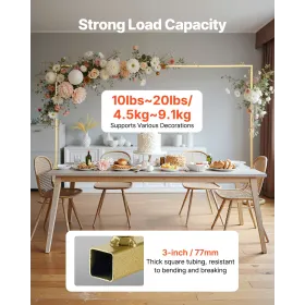 Over The Table Rod Stand with Clamps, 13"-42" Tall & 28"-98" Length Adjustable, Metal Table Arch Stand, Tabletop Balloon Arch Fr
