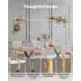 VEVOR Over The Table Rod Stand with Clamps, 13"-42" Tall & 28"-98" Length Adjustable, Metal Table Arch Stand, Tabletop Balloon A