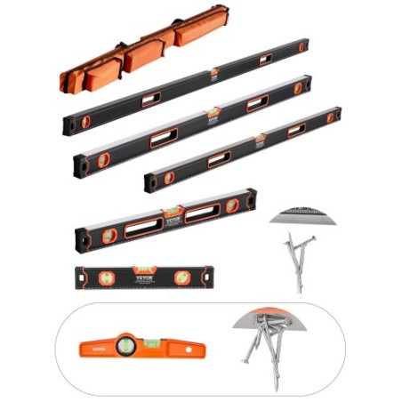 6-delt torpedo niveau 78/48/32/24/16/10 inch boks niveauer med boble hætteglas