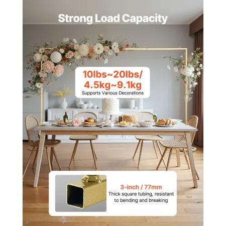 VEVOR Over The Table Rod Stand with Clamps, 13"-42" Tall & 28"-98" Length Adjustable, 2 Packs Table Arch Stand, Tabletop Balloon