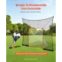 Hockey and Lacrosse Goal Backstop, 12x9 ft Lacrosse Net with Extended Coverage, Quick Easy Setup Complete Accessories Training N