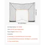 VEVOR Hockey and Lacrosse Goal Backstop, 12x9 ft Lacrosse Net with Extended Coverage, Quick Easy Setup Complete Accessories Trai