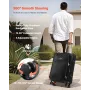 VEVOR Softside Expandable Luggage with Spinner Wheels, 24 inch / 61 cm Softside Checked Medium Luggage, Lightweight Checked Suit