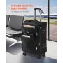 VEVOR Softside Expandable Luggage with Spinner Wheels, 24 inch / 61 cm Softside Checked Medium Luggage, Lightweight Checked Suit