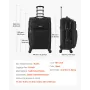 Softside Expandable Luggage with Spinner Wheels, 24 inch / 61 cm Softside Checked Medium Luggage, Lightweight Checked Suitcase w