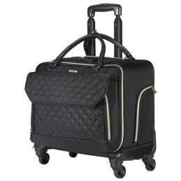 Rolling Laptop Bag 17.3 Inch Wheeled Computer Bag for Women Men Black Gold