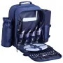 Picnic Backpack, Beach Picnic Backpack Bag for 4 Person with Insulated Cooler Compartment, Detachable Bottle/Wine Holder, Lightw