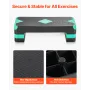 Aerobic Exercise Step Platform, 28-Inch Workout Aerobic Stepper, Height Adjustable Fitness Training Step Deck Trainer with 4 Ris