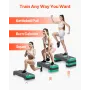 Aerobic Exercise Step Platform, 28-Inch Workout Aerobic Stepper, Height Adjustable Fitness Training Step Deck Trainer with 4 Ris