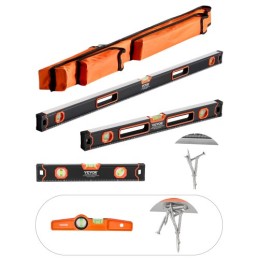 4-Piece Torpedo Level 48/24/16/10 In Aluminum Alloy Body with Bubble Vials