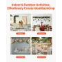 Over The Table Rod Stand with Clamps, 13"-42" Tall & 28"-98" Length Adjustable, Metal Table Arch Stand with Rattan, Tabletop Bal