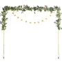 Over The Table Rod Stand with Clamps, 13"-42" Tall & 28"-98" Length Adjustable, Metal Table Arch Stand with Rattan, Tabletop Bal