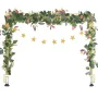 Over The Table Rod Stand with Clamps, 13"-42" Tall & 28"-98" Length Adjustable, Metal Table Arch Stand with Rattan, Tabletop Bal