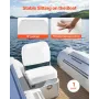 Boat Seat, Low Backrest, Folding Fishing Boat Seat with Thickened Sponge Cushion & Waterproof PVC Leather, Aluminum Alloy Hinges