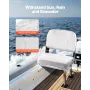 Boat Seat, Low Backrest, Folding Fishing Boat Seat with Thickened Sponge Cushion & Waterproof PVC Leather, Aluminum Alloy Hinges