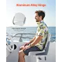 Boat Seat, Low Backrest, Folding Fishing Boat Seat with Thickened Sponge Cushion & Waterproof PVC Leather, Aluminum Alloy Hinges