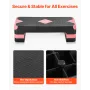 Aerobic Exercise Step Platform, 28-Inch Workout Aerobic Stepper, Height Adjustable Fitness Training Step Deck Trainer with 4 Ris