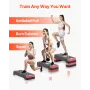 Aerobic Exercise Step Platform, 28-Inch Workout Aerobic Stepper, Height Adjustable Fitness Training Step Deck Trainer with 4 Ris