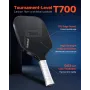 Pickleball-pagaj, T700 kulfiberoverflade og honeycomb-kerne