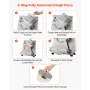 VEVOR Pizza Dough Roller Sheeter, 3-14 Inch Automatic Stainless Steel Pizza Press, Commercial Electric 370W Pasta Maker Machine,