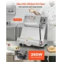 VEVOR Pizza Dough Roller Sheeter, 3-16 Inch Semi-automatic Stainless Steel Pizza Press, Commercial Electric 390W Pasta Maker Mac
