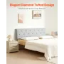 Headboard, Full Size Headboard with Adjustable Height, Comfortable Diamond Tufted for Full Size Bed, W 56.3 x H（35.6-47.4）inches