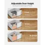 Dogs Whelping Box, 60 x 60 x 24 inch, Plastic PVC Puppies Playpen with Height Adjustable Door and Washable Pee Pad, Anti-Deforma