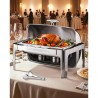 9Qt Rectangle Roll Top Chafing Dish Set with Full-Size Pan Stainless Steel