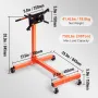 Engine Stand, 340 kg Rotating Engine Motor Stand with 360 Degree Adjustable Head, Cast Iron Motor Hoist Dolly, 4-Caster, 4 Adjus