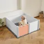 VEVOR Dogs Whelping Box, 60 x 60 x 24 tommer, PVC-hvalpekravlegård i plast med højdejusterbar dør og vaskbar tissepude, Anti-D