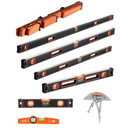 6 PCS Magnetisk torpedo niveau 78/48/32/24/16/10 i niveauer med boblehætteglas