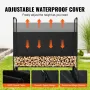 1.3m Outdoor Firewood Rack with Cover, 132 cm x 36 cm x 117 cm, Heavy Duty Firewood Holder & 600D Oxford Waterproof Cover for Fi
