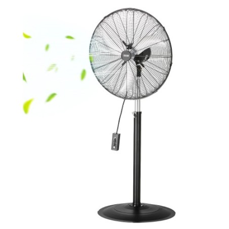 24" Industrial Pedestal Fan 3-Speed Oscillating Fan Height Adjustable