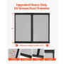 RV Screen Door Protector, 571.5 x 508 mm Door Grille, Easy to Install and Disassemble, Reinforced Breathable Protective Mesh, Al