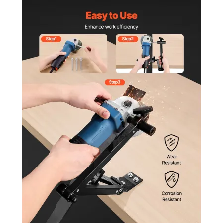 VEVOR Lawn Mower Blade Sharpener, 15° - 45° Adjustable Lawnmower Blade Sharpening Tool with 4 Adapter Pins, Ball Bearing Design 