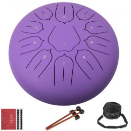 Purple Steel Drum 11 Notes Percussion Instrument 10 Inches Tongue Drum, Steel Tongue Drum, Steel Drums Instruments With Bag,