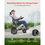VEVOR Electric Wheelchair for Adults, 136kg Capacity with Adjustable Backrest, Foldable & Lightweight Motorized Wheelchair, 21km