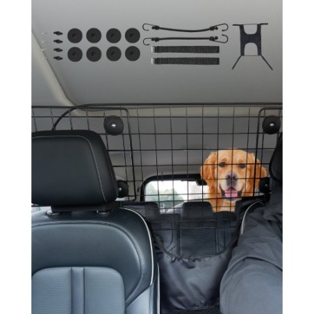 Dog Car Barrier 35.4"-60.6" Adjustable Pet Divider Gate for Trucks SUVs