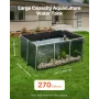 Canvas Fish Pond, 270 Gal Above Ground Fish Pond, PVC Koi Tank with Clear Viewing Panel, Rectangular Goldfish Tank with Stainles