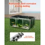 Canvas Fish Pond, 270 Gal Above Ground Fish Pond, PVC Koi Tank with Clear Viewing Panel, Rectangular Goldfish Tank with Stainles