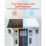 Fixed Metal Awning 80 x 36 in, Window Awning Door Canopy, Stable Triangle Steel Frame Exterior Awnings Rain, and Snow Sunlight P