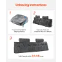 Headboard Pillow, King Size Wedge Headboard Pillow with 2 Side Pockets and 2 Headrests, Bed Wedge Pillow with Washable Flannel C