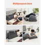 Headboard Pillow, King Size Wedge Headboard Pillow with 2 Side Pockets and 2 Headrests, Bed Wedge Pillow with Washable Flannel C