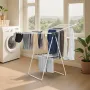 Clothes Drying Rack, 2-Tier Foldable Laundry Dryer Rack with Sock Clips & 21 Drying Rods, Metal Height Adjustable Drying Racks f